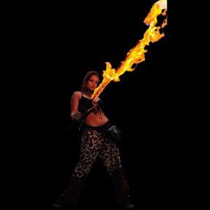 Del-Diablo Titanium Line Professional SPARKLING Fire Sword - Tactical Black Edition (with SpeedLight Scabbard)